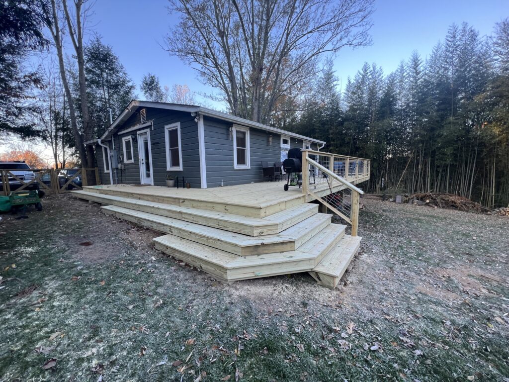 wood wrap around deck and stairs